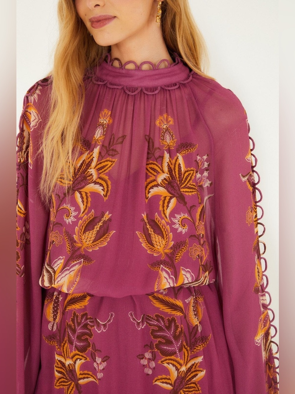 Farm Rio: Pink Delicate Chintz Ruffled Mini
Dress - Picture 3 of 11
